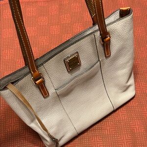 Dooney & Bourke Cream and Tan Leather Tote